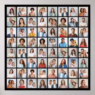 Create Your Own 64 Photo Collage Poster