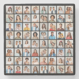 Create Your Own 64 Photo Collage Stone Coaster