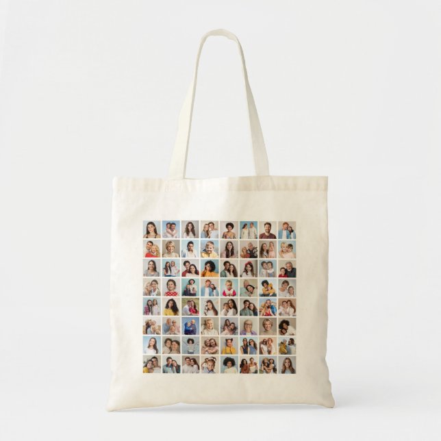 Create Your Own 64 Photo Collage Tote Bag (Front)