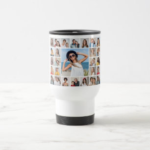 Create Your Own 64 Photo Collage Travel Mug