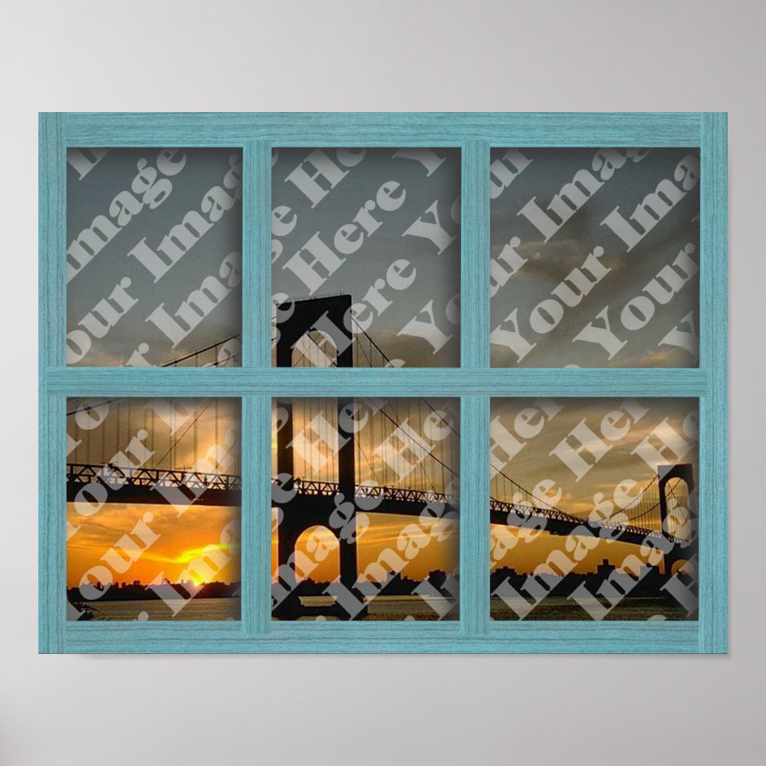 Create Your Own 6 Pane Green Wood Window Frame Poster Zazzle
