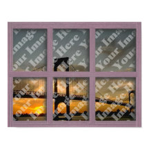 Create Your Own 6 Pane Pink Wood Window Frame