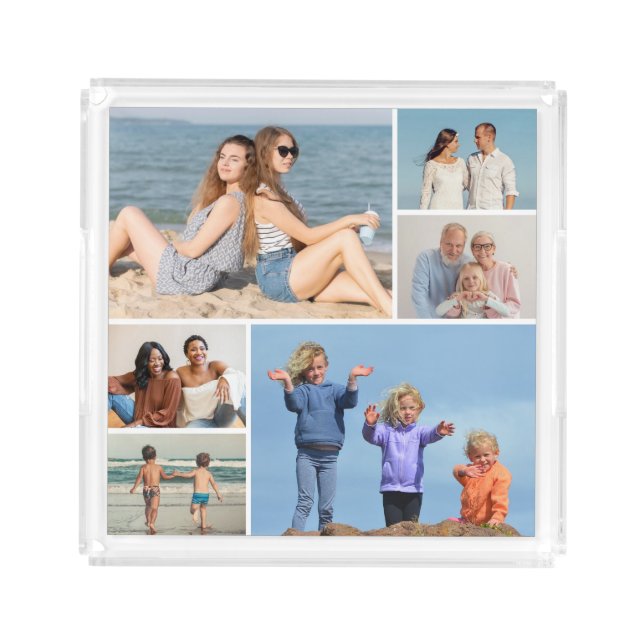 Create Your Own 6 Photo Collage Acrylic Tray (Front)