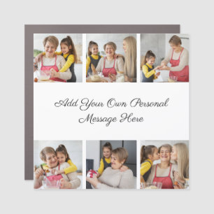 Create Your Own 6 Photo Collage Add Your Greeting Car Magnet