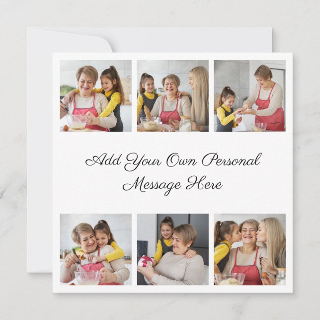 Create Your Own 6 Photo Collage Add Your Greeting Card (Front)