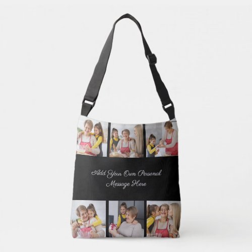 Create Your Own 6 Photo Collage Add Your Greeting Crossbody Bag