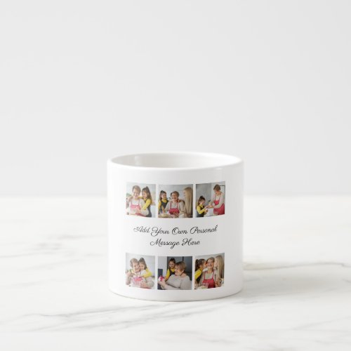Create Your Own 6 Photo Collage Add Your Greeting Espresso Cup