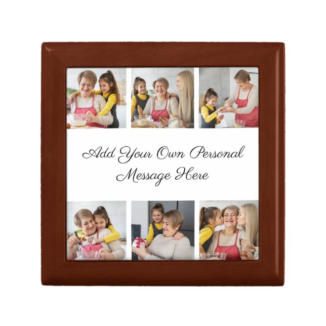 Create Your Own 6 Photo Collage Add Your Greeting Gift Box (Front)