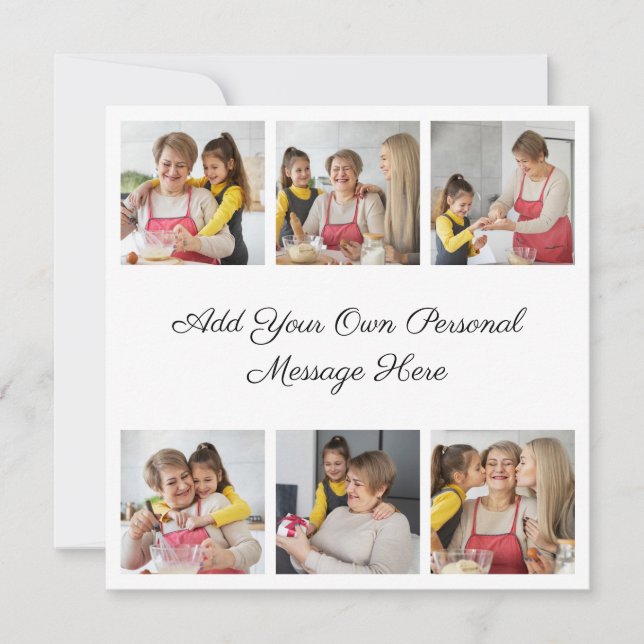 Create Your Own 6 Photo Collage Add Your Greeting Invitation (Front)
