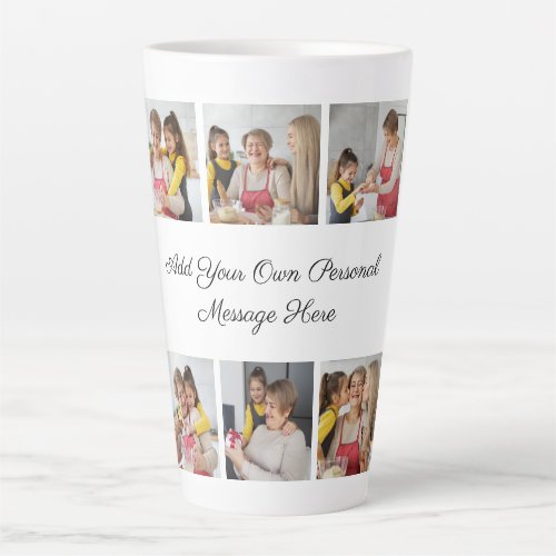 Create Your Own 6 Photo Collage Add Your Greeting Latte Mug