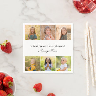 Create Your Own 6 Photo Collage Add Your Greeting Napkins