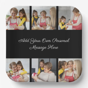 Create Your Own 6 Photo Collage Add Your Greeting Paper Plates