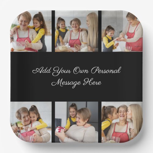 Create Your Own 6 Photo Collage Add Your Greeting Paper Plates