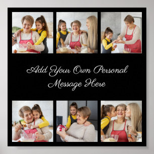 Create Your Own 6 Photo Collage Add Your Greeting Poster