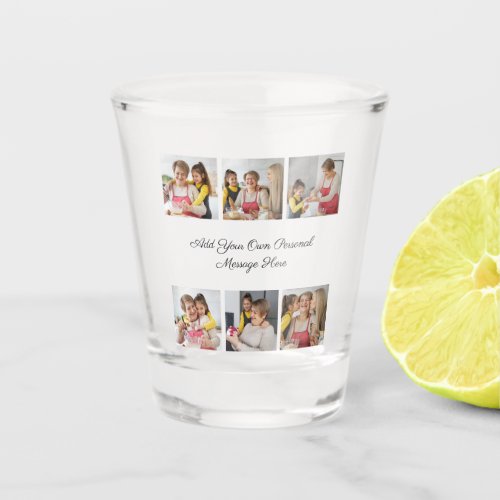 Create Your Own 6 Photo Collage Add Your Greeting Shot Glass