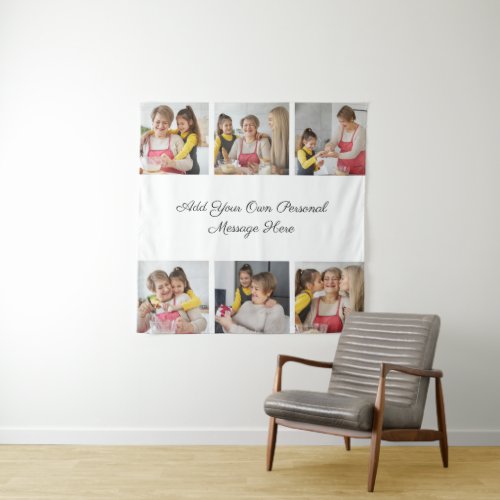 Create Your Own 6 Photo Collage Add Your Greeting Tapestry