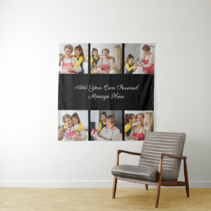 Create Your Own 6 Photo Collage Add Your Greeting Tapestry