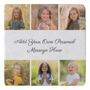 Create Your Own 6 Photo Collage Add Your Greeting Trivet