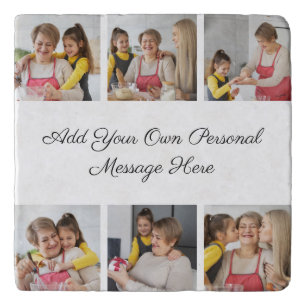 Create Your Own 6 Photo Collage Add Your Greeting Trivet
