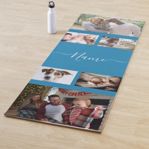 Create Your Own 6 Photo Collage And Name Yoga Mat