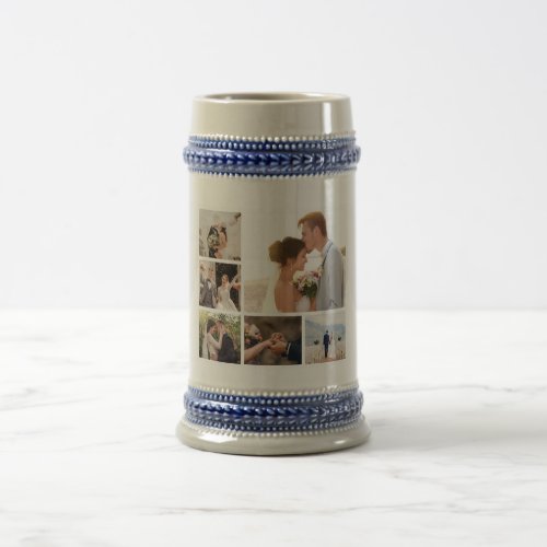 Create Your Own 6 Photo Collage Beer Stein