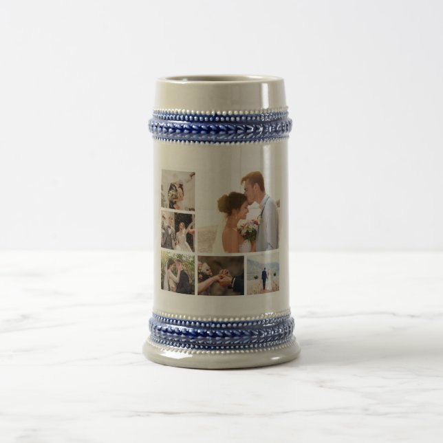 Create Your Own 6 Photo Collage Beer Stein (Center)