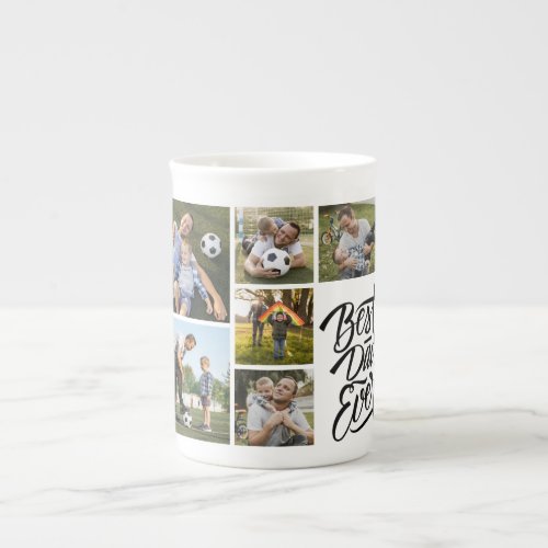 Create Your Own 6 Photo Collage Best Dad Ever Bone China Mug