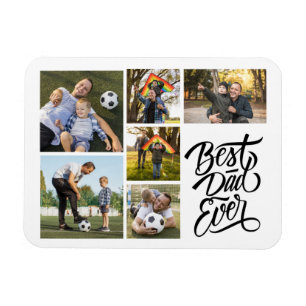 Create Your Own 6 Photo Collage Best Dad Ever Magnet