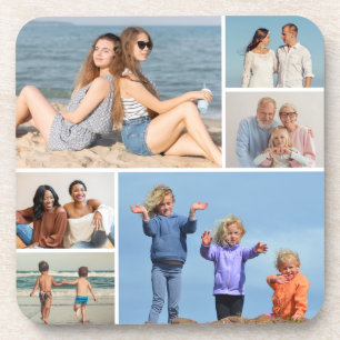 Create Your Own 6 Photo Collage Beverage Coaster