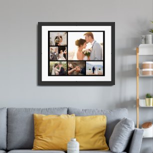 Create Your Own 6 Photo Collage Black Framed Art