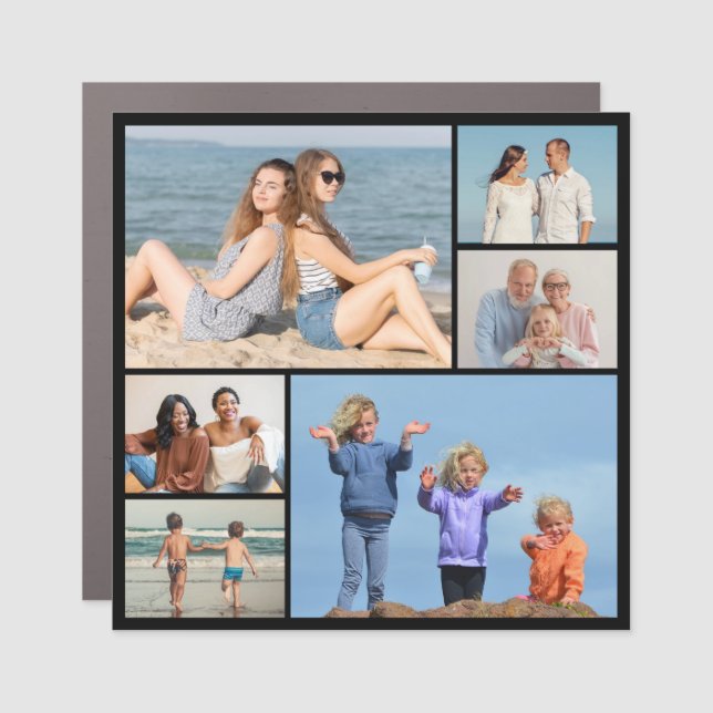 Create Your Own 6 Photo Collage Car Magnet (Front)