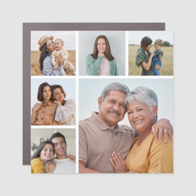 Create Your Own 6 Photo Collage  Car Magnet (Front)