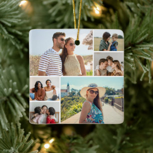 Create Your Own 6 Photo Collage Ceramic Ornament