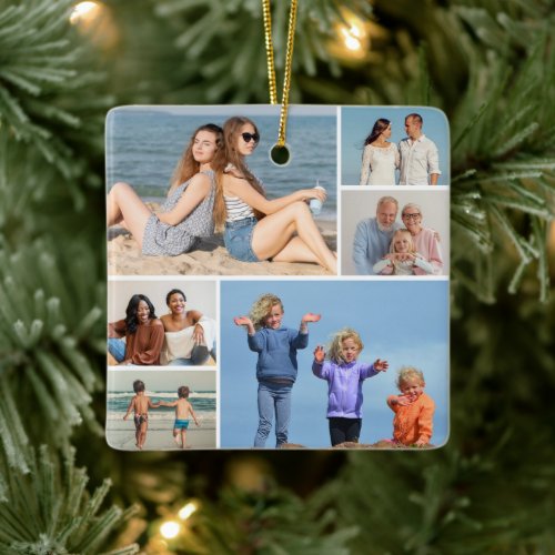 Create Your Own 6 Photo Collage Ceramic Ornament