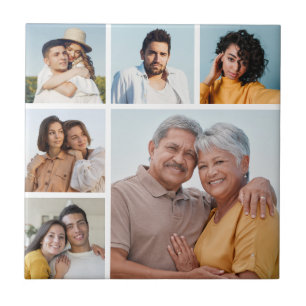 Create Your Own 6 Photo Collage Ceramic Tile