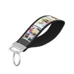 Create your Own 6 Photo Collage - Charcoal Grey Wrist Keychain