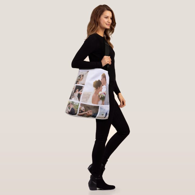 Create Your Own 6 Photo Collage Crossbody Bag (On Model)