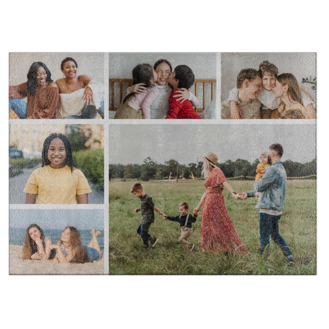 Create Your Own 6 Photo Collage Cutting Board (Front)