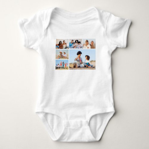 Create Your Own 6 Photo Collage Editable Color Baby Bodysuit