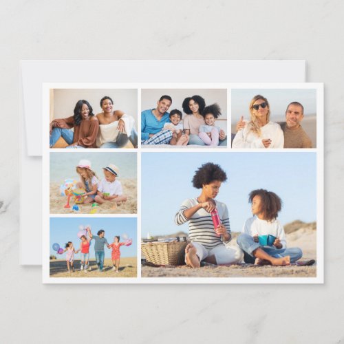 Create Your Own 6 Photo Collage Editable Color Note Card
