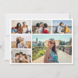 Create Your Own 6 Photo Collage Editable Color Note Card