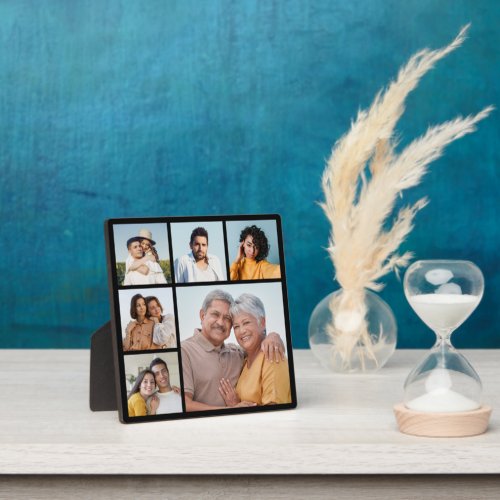 Create Your Own 6 Photo Collage Editable Color Plaque