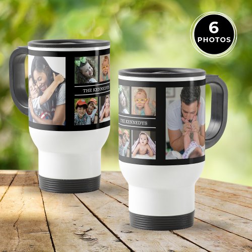Create Your Own 6 Photo Collage Family Black