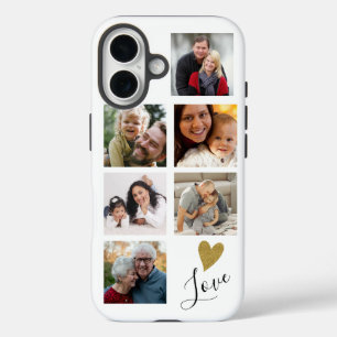 Create Your Own 6 Photo Collage Family Love iPhone 16 Case