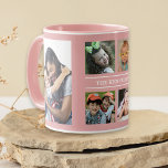 Create Your Own 6 Photo Collage Family Name Pink Mug<br><div class="desc">Custom photo collage coffee mug to personalize with 6 pictures and family name.</div>