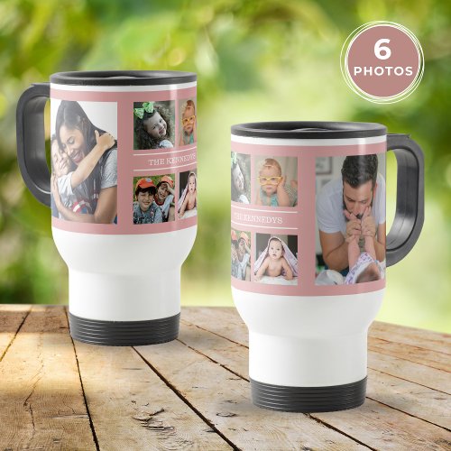 Create Your Own 6 Photo Collage Family Pink
