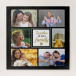 Create Your Own 6 Photo Collage Family Quote Black Jigsaw Puzzle<br><div class="desc">A trendy photo collage jigsaw puzzle with a beautiful family quote-"Together we make a family". Personalize with 6 of your favorite pictures to make it a special family keepsake.</div>
