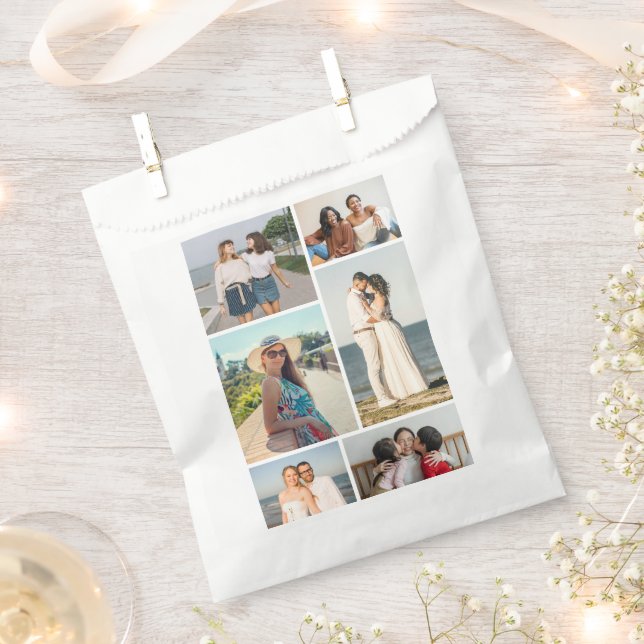 Create Your Own 6 Photo Collage Favor Bag (Clipped)