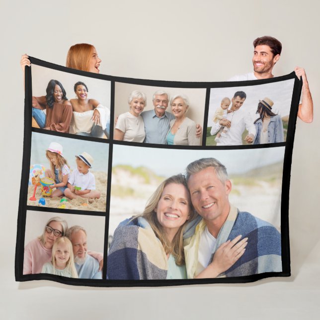 Create Your Own 6 Photo Collage  Fleece Blanket (In Situ)