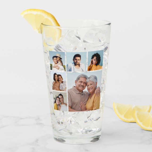Create Your Own 6 Photo Collage  Glass (Front Ice)